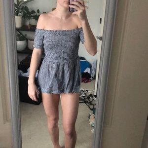 Gingham off the shoulder top